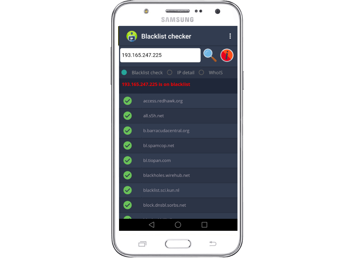 Blacklist checker for Android system